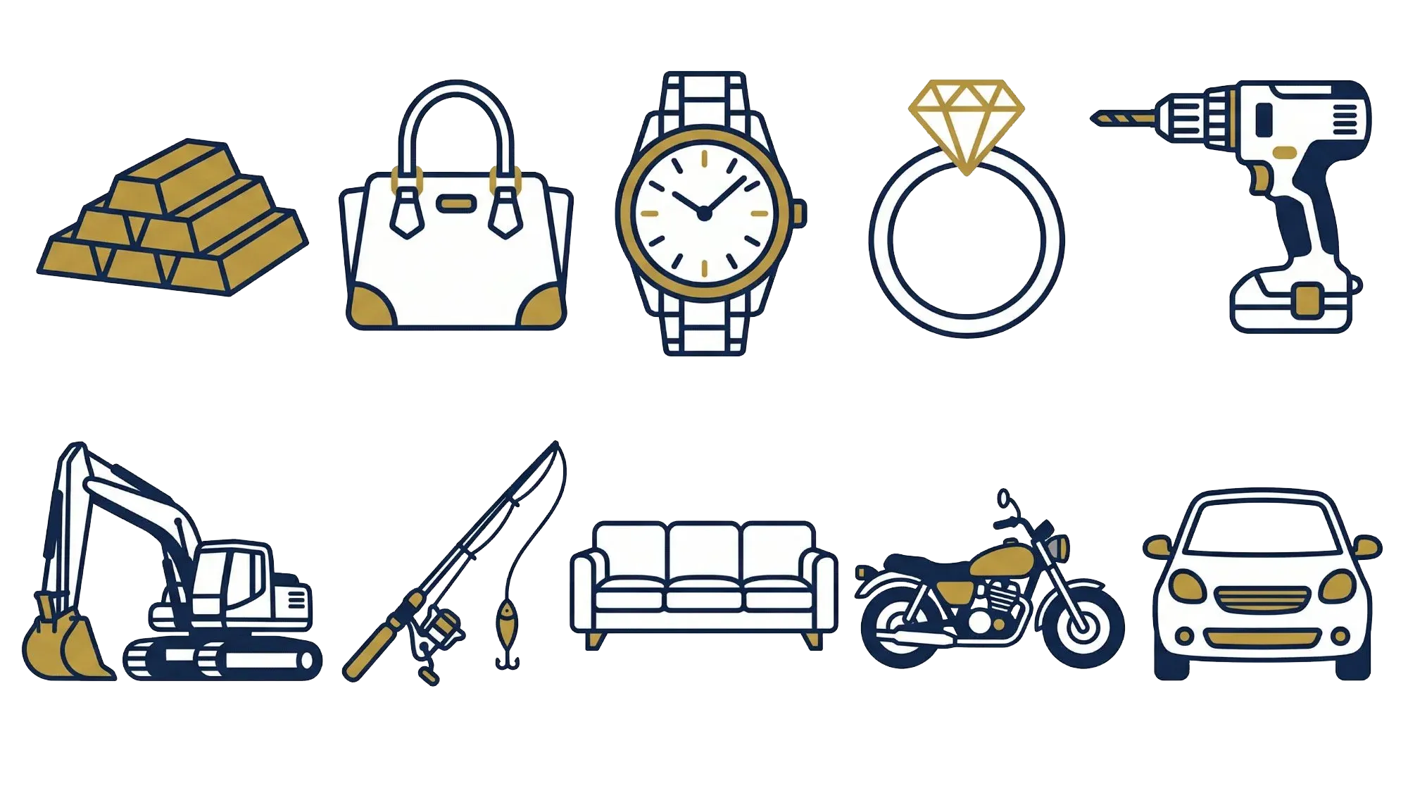 エコセブンの幅広い取扱品目：金・ブランド品から電動工具・重機・釣り竿まで対応